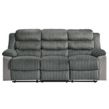 Lesley - Motion Sofa - Gray Corduroy & Velvet