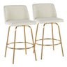 Toriano - 26" Fixed-Height Counter Stool (Set of 2) - Gold Base