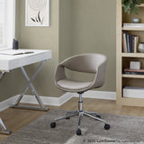 Curvo - Upholstered 5-Star Task Chair - Chrome Metal Base
