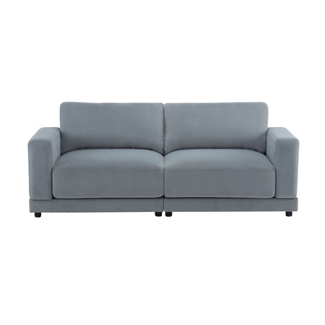 Modern Square Arm Sofa With Soft Fabric Upholstery, Deep Cushions