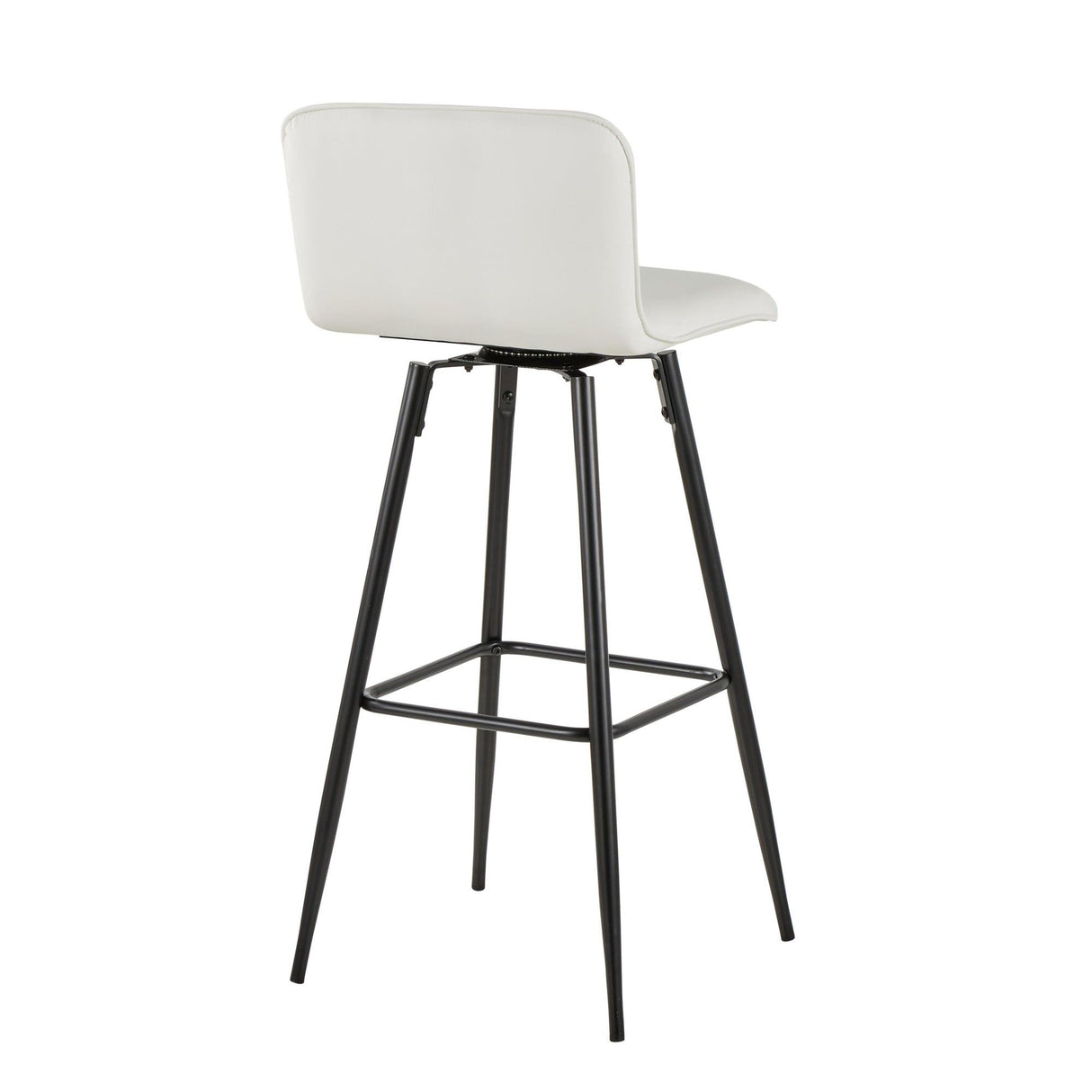 Casper - Contemporary Fixed-Height Barstool (Set of 2) - Black Metal Frame