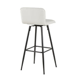 Casper - Contemporary Fixed-Height Barstool (Set of 2) - Black Metal Frame