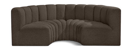 Arc - Boucle Fabric 4 Piece U-Shaped Modular Sofa