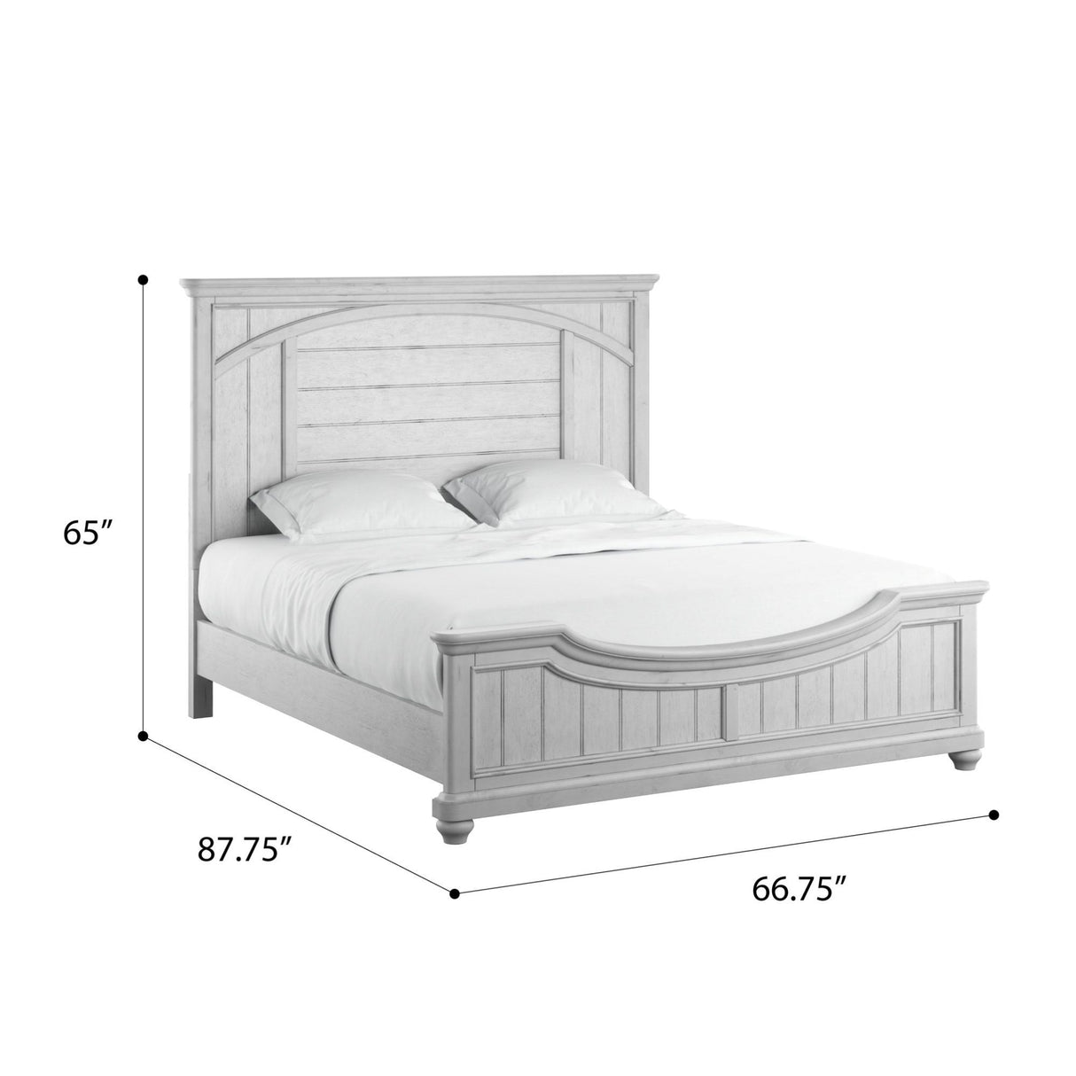 Queen Panel Bed - Gray - Wood