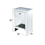 Noralie - 26"H Accent Table - Mirrored & Faux Diamonds