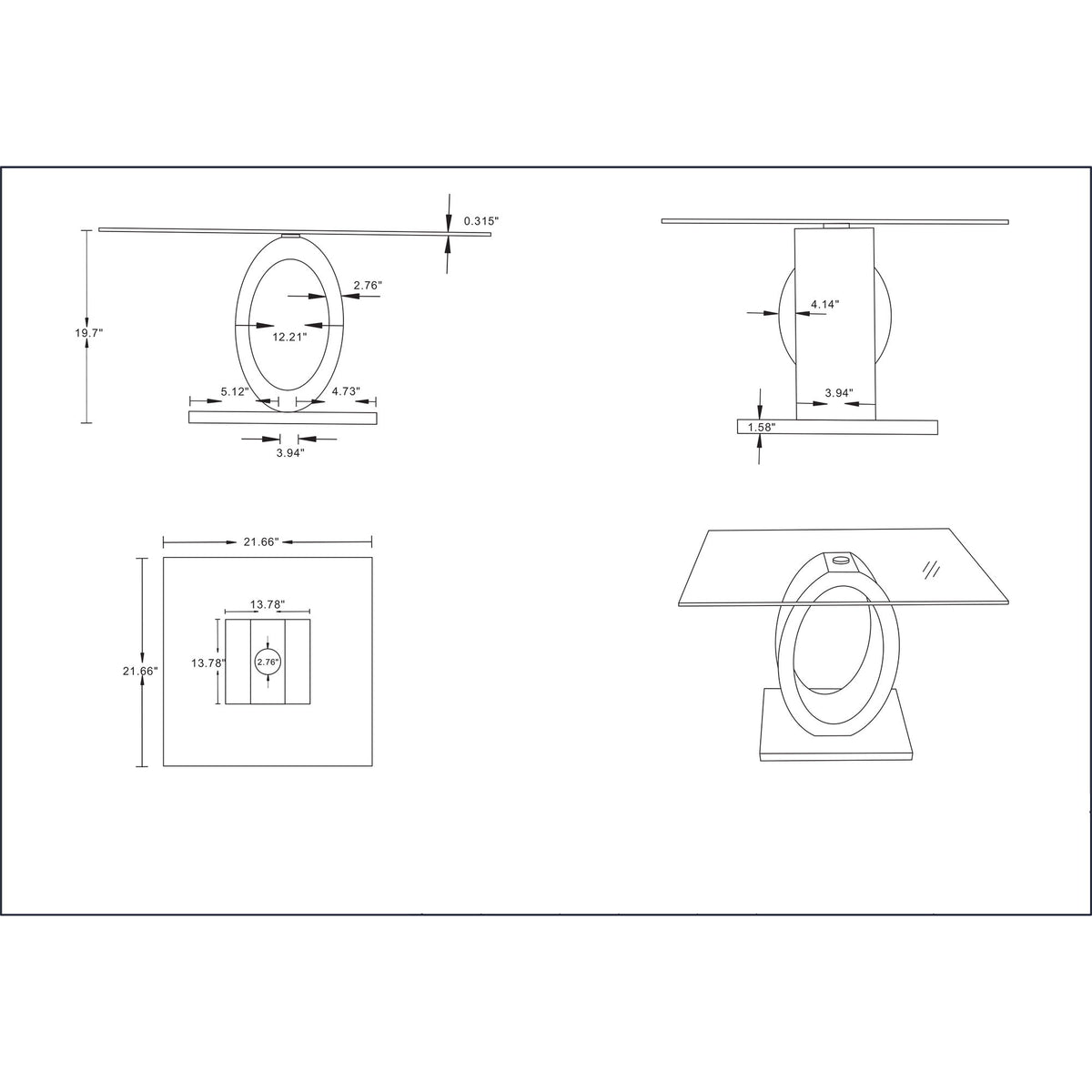 Tracker - End Table - Brown White