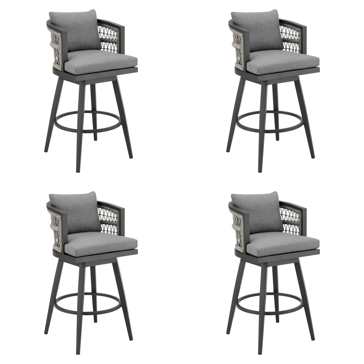 Zella - Outdoor Patio Swivel Counter Stool Set