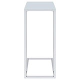 Stella - Glass Top C-Shaped Sofa Side Table - Chrome