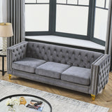 Upholstered Couch Sofa With Button Tufting For Living Room