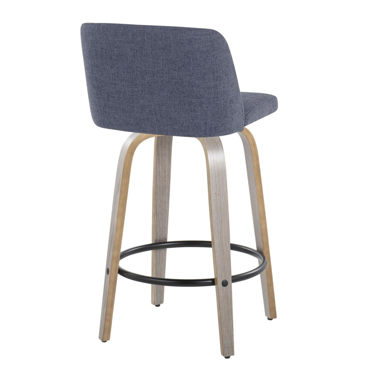 Toriano - 26" Fixed-Height Counter Stool (Set of 2) - Gray & Black Round Base