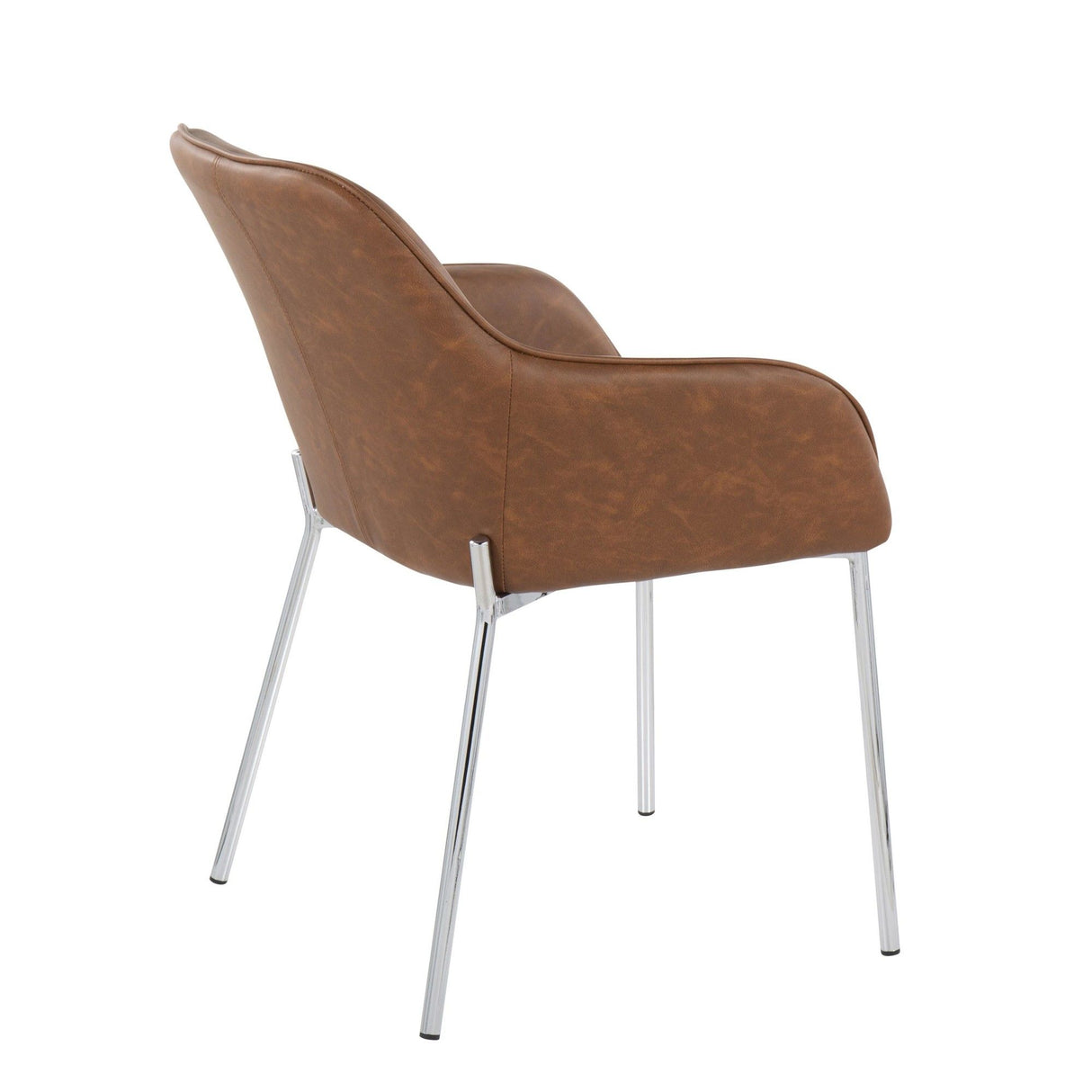 Daniella - Dining Chair (Set of 2) - Chrome Steel And Camel Faux Leather