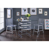 Nadie - Counter Height Table - Clear Glass Top & Black