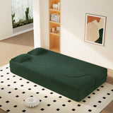 Modern Floor Sleeper Sofa Bed With 2 Pillows, Convertible Twin Size Folding Mattress For Living Room