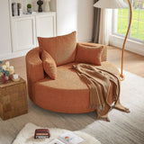 360° Swivel Accent Barrel Chair With 3 Removable Pillows For Living Room