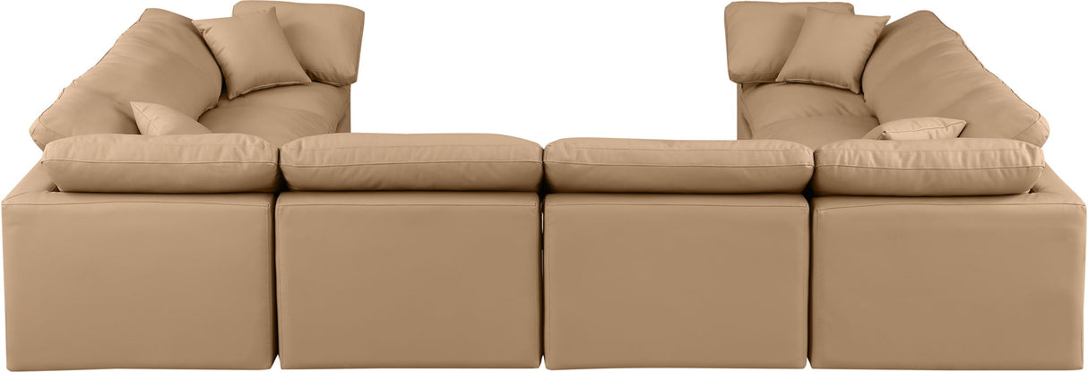 Indulge - Faux Leather 8 Piece Modular Sectional - Tan