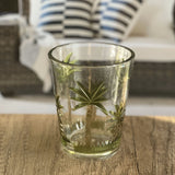 Palm Tree Design Acrylic Glasses (Set of 4) Dof 15Oz, Unbreakable Bpa Free Plastic Tumblers - Clear