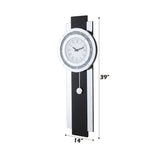 Noralie - Wall Clock - Black, Mirrored & Faux Diamonds