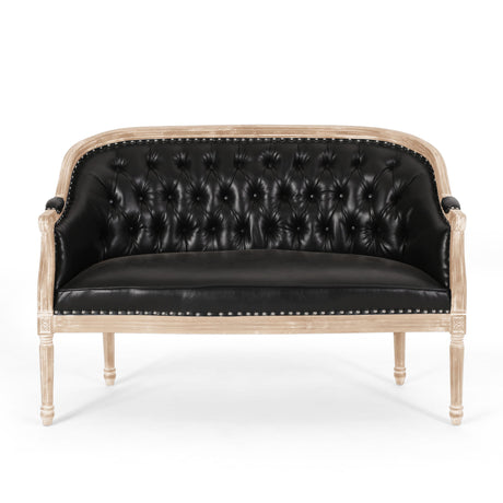 French Country Chesterfield Style Tufted Loveseat