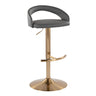 Grotto - Upholstered Adjustable Barstool - Gold Metal Base