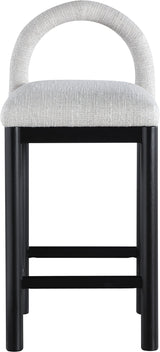 Conrad - Linen Counter Stool With Black Legs