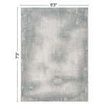 Geometrix - 5'3" X 7'3" Area Rug, Geometric 3D Effect - Ivory / Gray