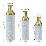 Floor Vases, Tall Home Decor Vases (Set of 3) - White / Gold