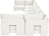 Hammond - Velvet Performance Fabric Upholstered 8 Piece U-Shaped Armless Sectional - Beige