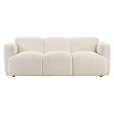 Sierra - Boucle Fabric Sofa With Rounded Arms - Ivory