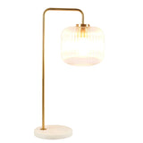 Haven - Clear Table Lamp, Button Control - Gold / White / White Marble