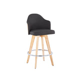 Ahoy - Contemporary Fixed-Height Counter Stool With Natural Bamboo Frame (Set of 2)