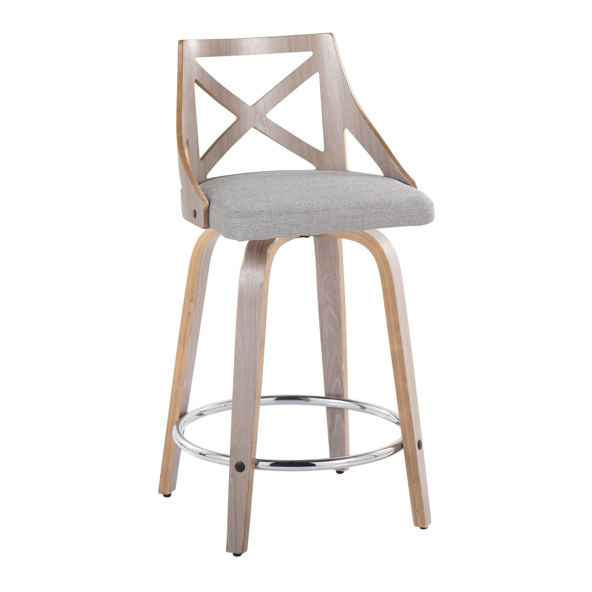 Charlotte - Farmhouse Fixed-Height Swivel Counter Stool (Set of 2)