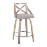Charlotte - Farmhouse Fixed-Height Swivel Counter Stool (Set of 2)