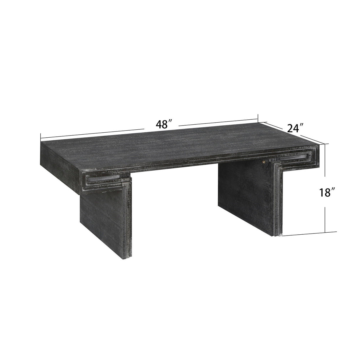 American Vintage Industrial Coffee Table, Double Tier Design
