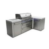 Mont Alpi Original Series 8 Ft L-Shaped Propane Outdoor Kitchen Island w/ Side Burner- MAi805-90