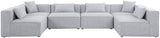 Cube - Linen 6 Piece Modular Armless Sectional