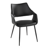 Curvo - High Back Upholstered Chair (Set of 2) - Black Metal Legs