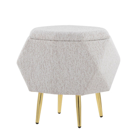 Diamond - Ottoman - Gold Metal Legs