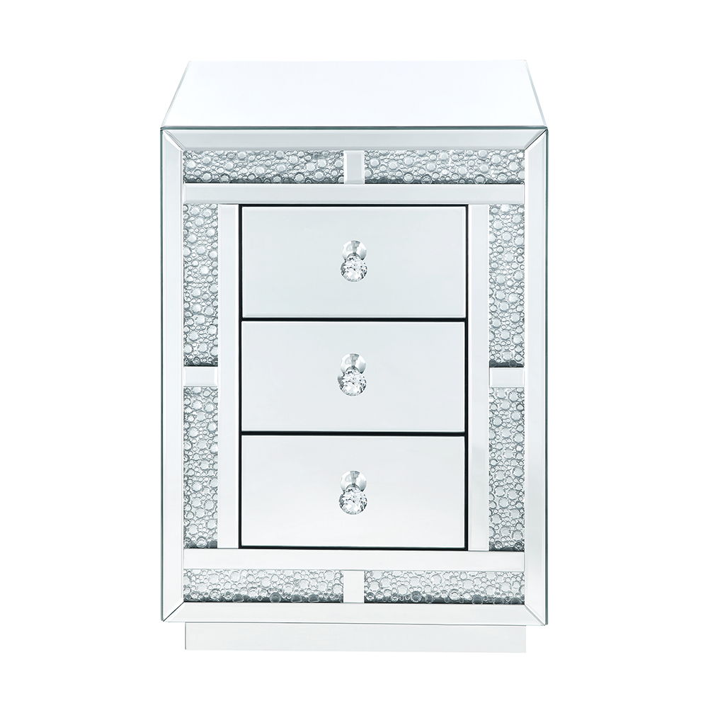 Mallika - Accent Table - Mirrored & Faux Crystals