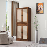 4 Door Storage Cabinet With 1 Drawer, With 4 Adjustable Inner Shelves