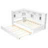 Daybed With Storage Shelves, USB Charging, And Trundle Bed
