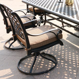 Patio Outdoor Dining Swivel Rocker Chairs With Cushion (Set of 2)