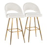 Renee - Upholstered Fixed-Height Barstool (Set of 2) - Gold Base