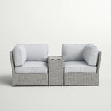 Outdoor Wicker Loveseat With Cushions