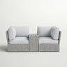 Outdoor Wicker Loveseat With Cushions