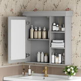 Wall Mounted Bathroom Medicine Cabinet With Mirror And Adjustable Storage With Soft Close Hinges