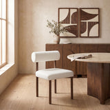 Paramo - Chenille Fabric and Vegan Leather Upholstered Dining Chair