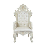 Adara - Arm Chair (Set of 2) - Pearl White Synthetic Leather & Antique White