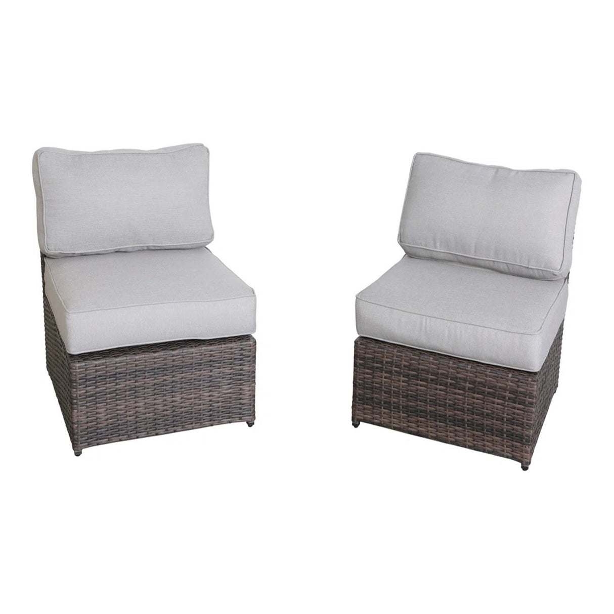 Outdoor Wicker Sectional With Weather Resistant Cushions And Table
