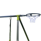 Interesting Six Function Swingset With Net Swing Metal Plastic Safe Swing Set 440Lbs For Outdoor Playground For Age 3+ With 31.5" Net Swing - Gray / Blue