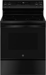 GE GRF400PVBB 30-inch Smart Electric Range Black - Front View